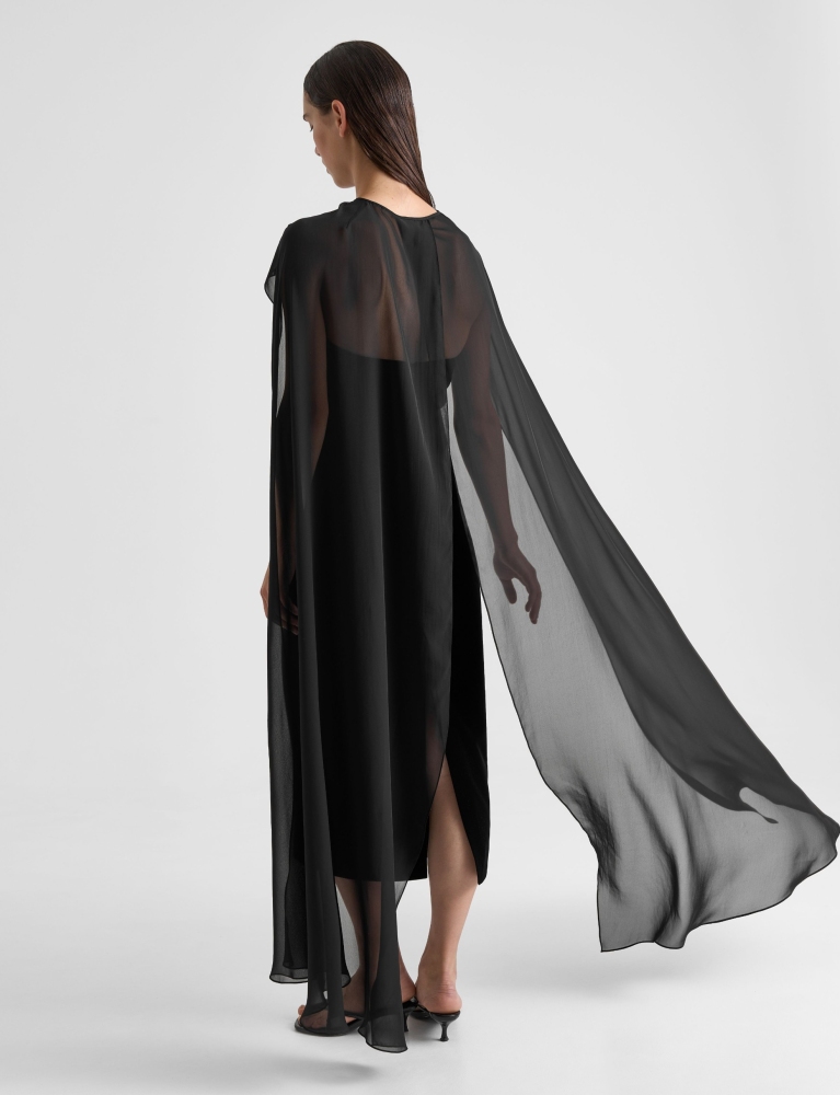 Накидка-оплечье макси из шифона