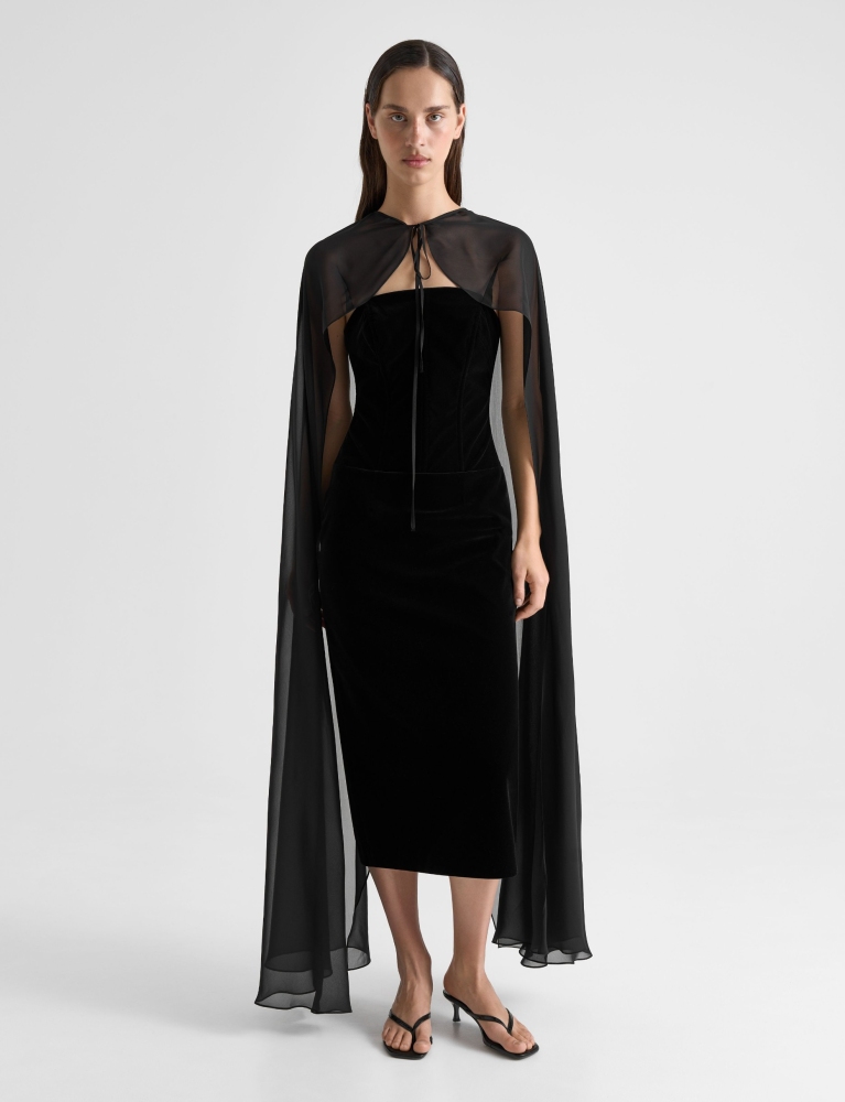 Платье футляр из бархата 